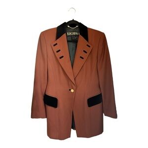 ESCADA Margaretha Ley Oversized Blazer Size 40 M/L Copper/Black Velvet Gold